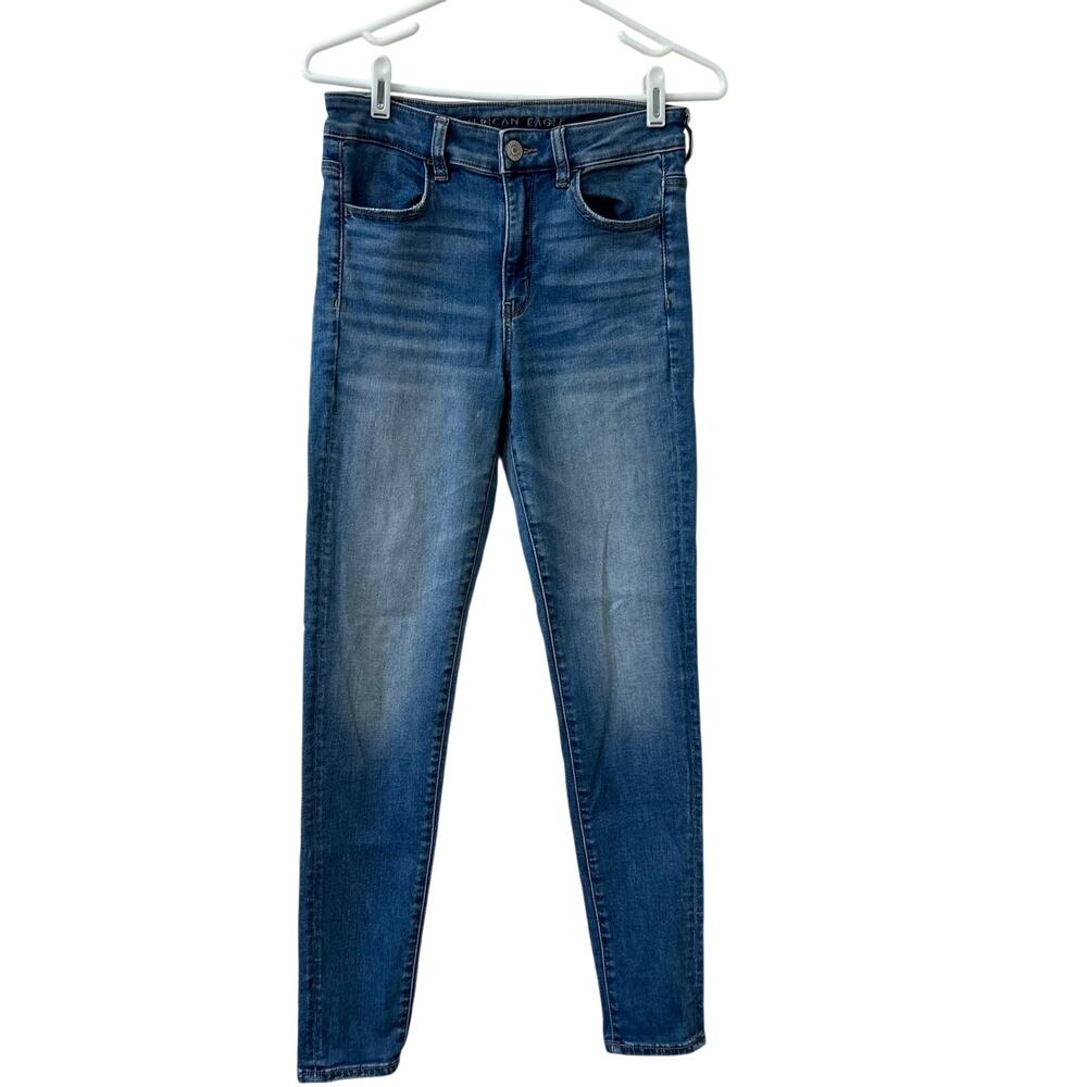 American Eagle Womens Size 6 Hi Rise Jegging Skinny Jeans Medium Wash Stretch
